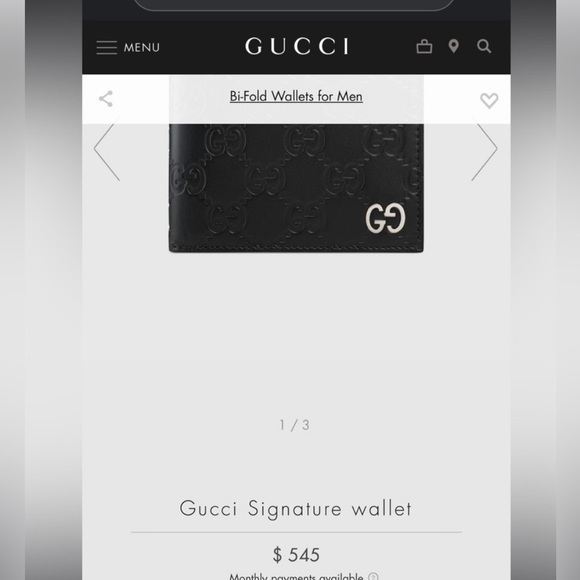 NWOT GUCCI Signature Embossed Italian Black Leather Wallet - Picture 7 of 10